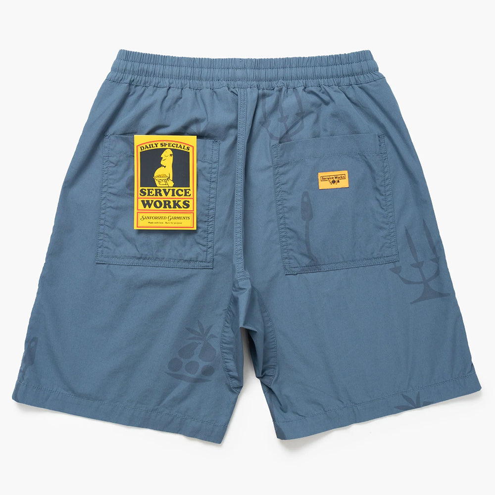 Service Works Poplin Printed Chef Shorts - Slate