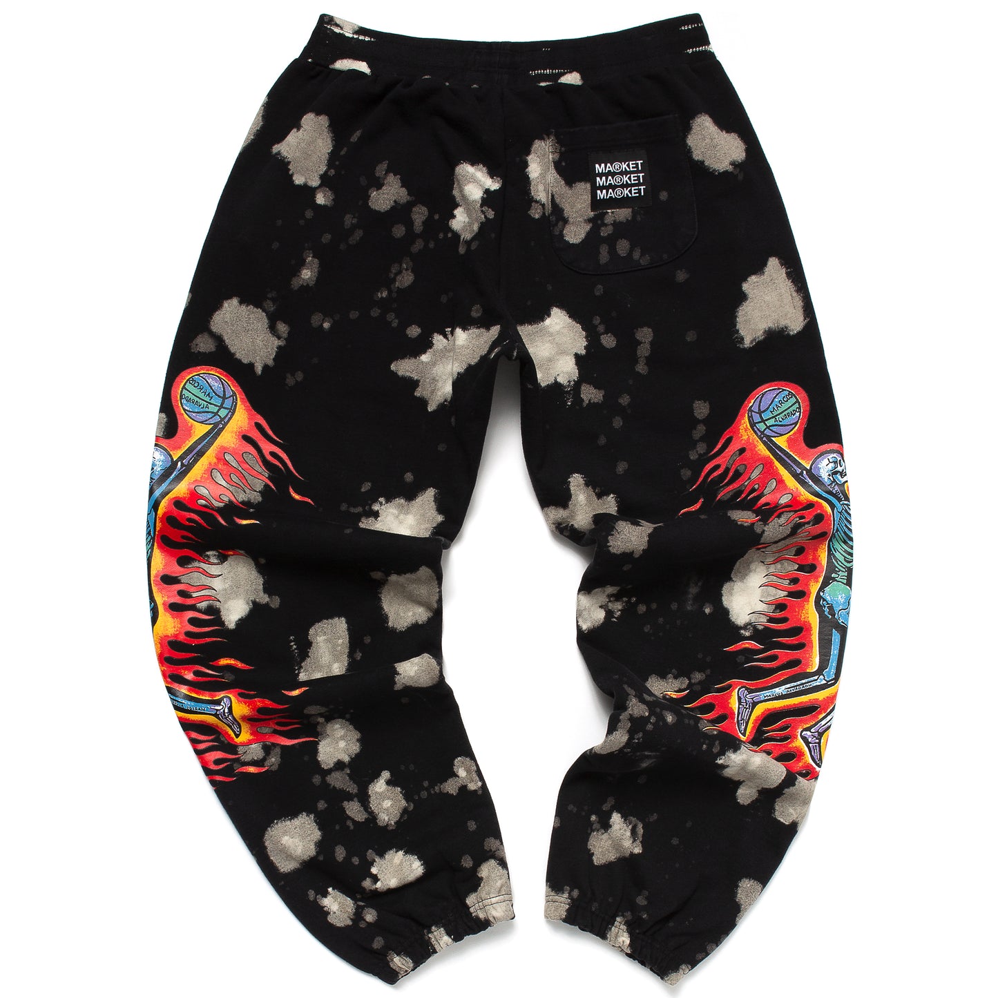 MARKET Skelly Digi Dunk Tie Dye Sweatpants - Black