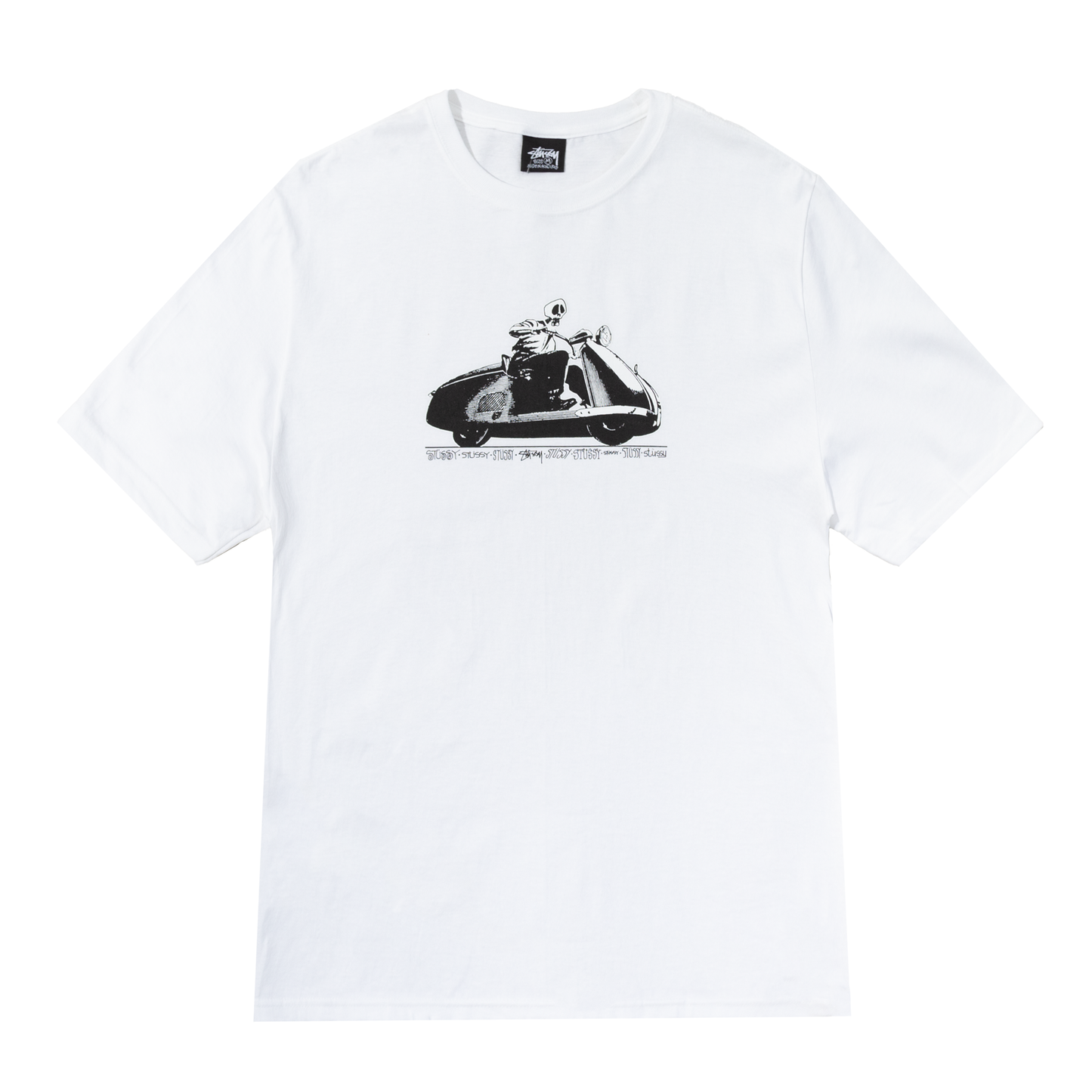 Stüssy Skull Scooter T-Shirt - White