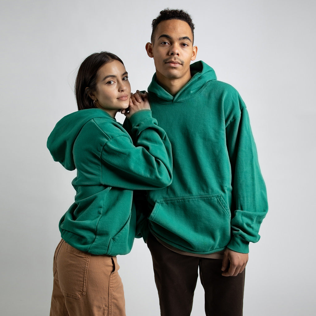Simple Oval Midweight Hoodie - Dark Green