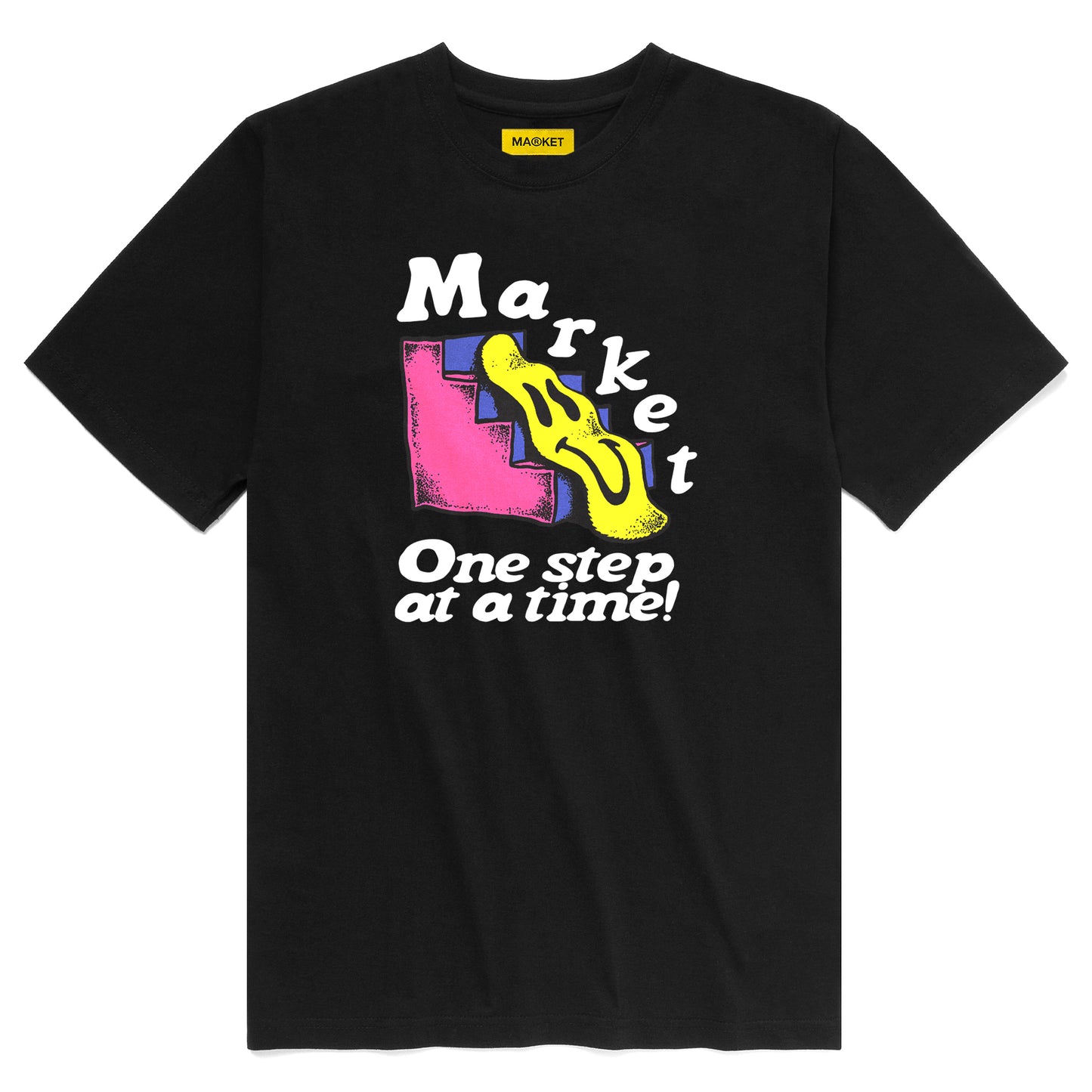 MARKET Smiley One Step At A Time T-Shirt - Black