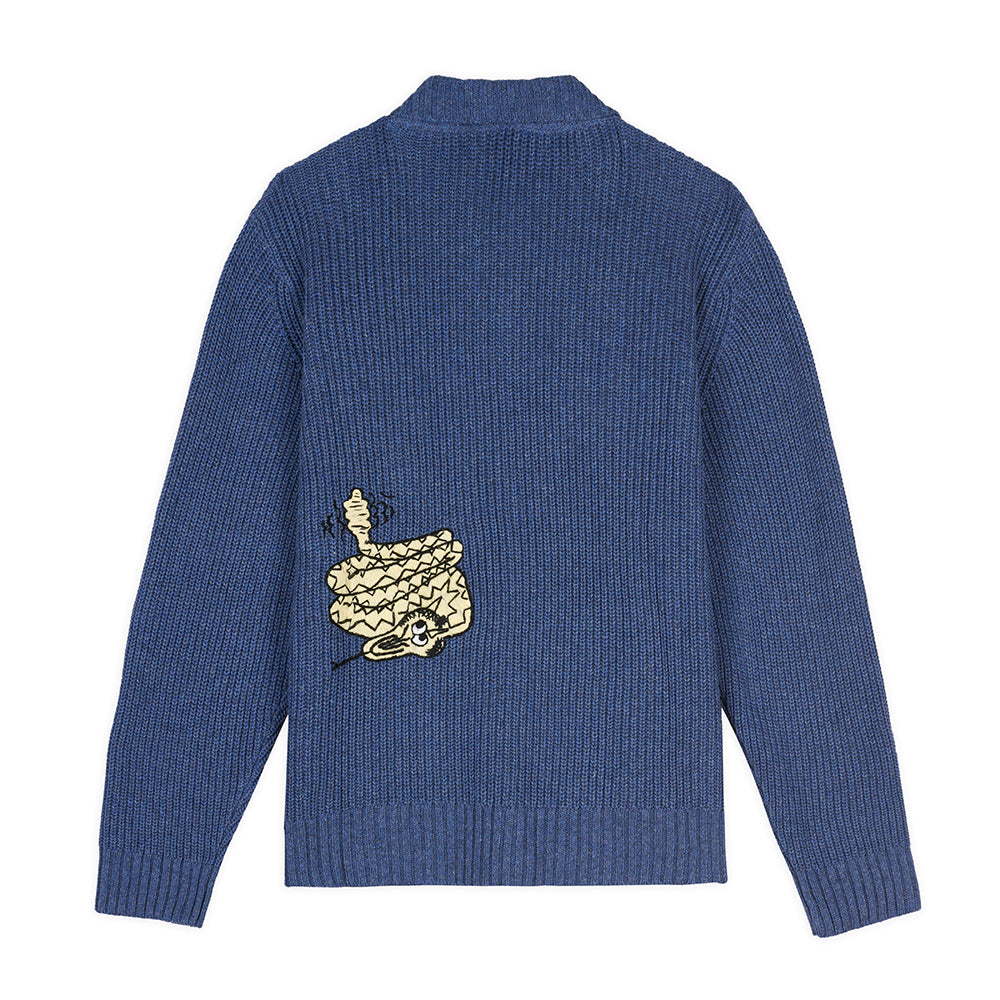 Snake Charmer Zip Up Cardi - Blue