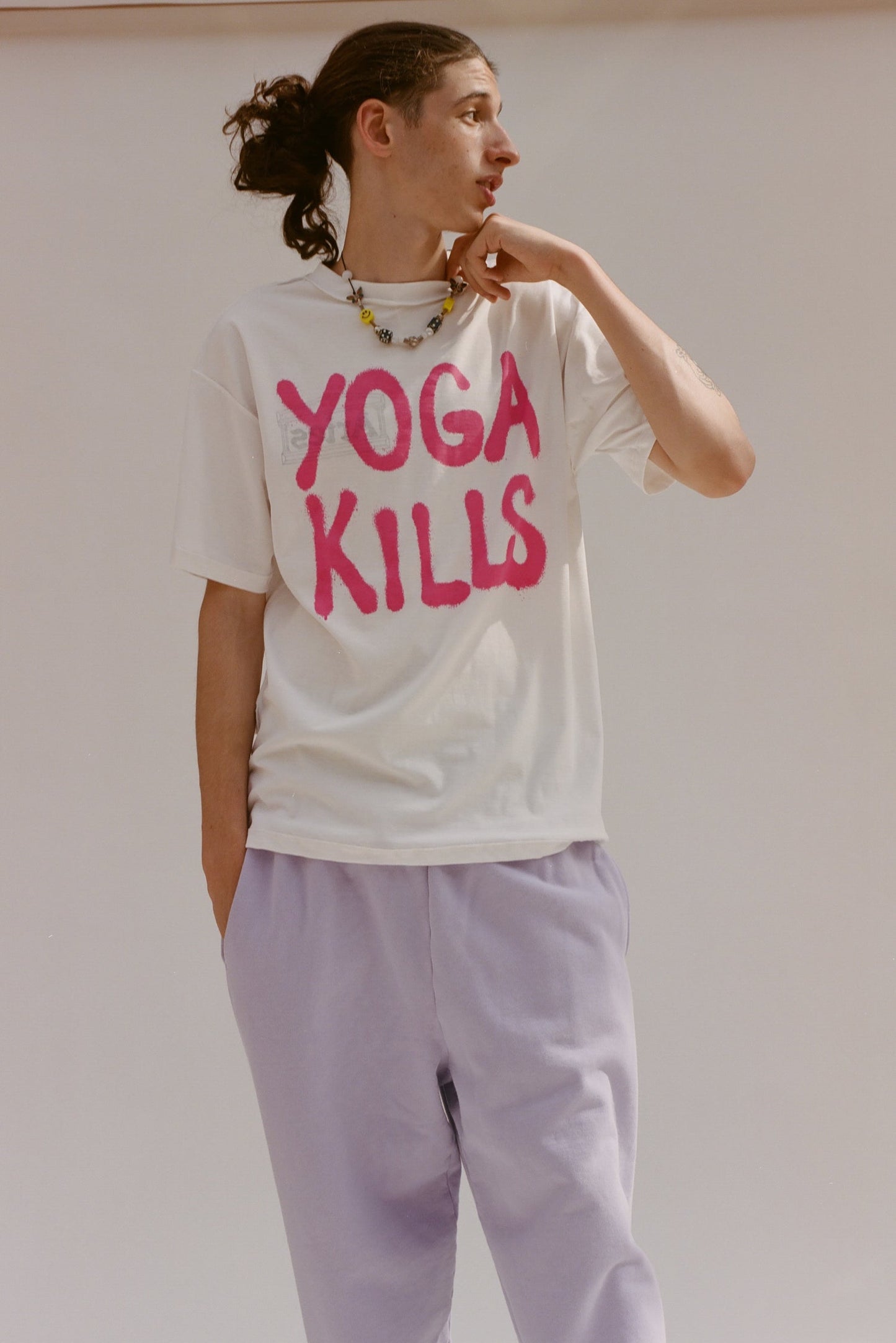 Aries Arise Yoga Kills T-Shirt - White