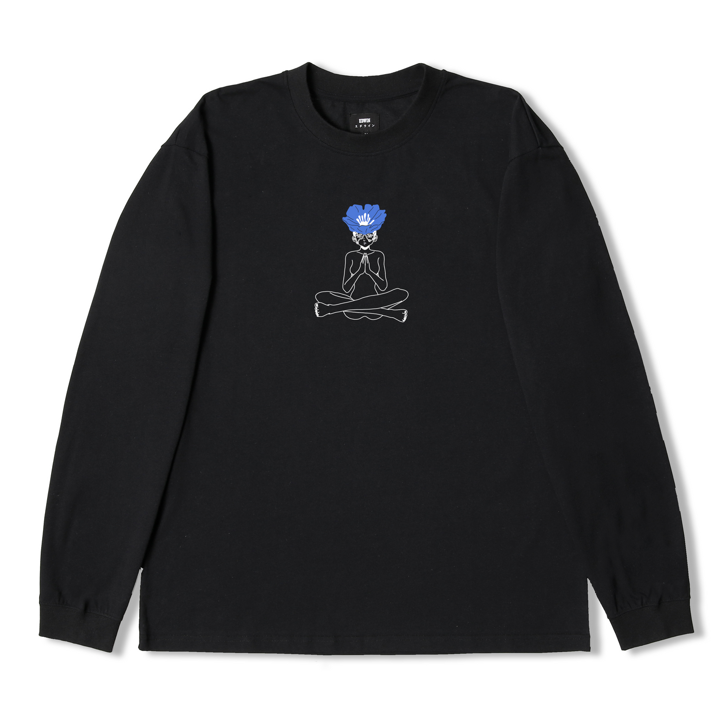 Edwin Wire Blossom L/S T-Shirt - Black Garment Washed