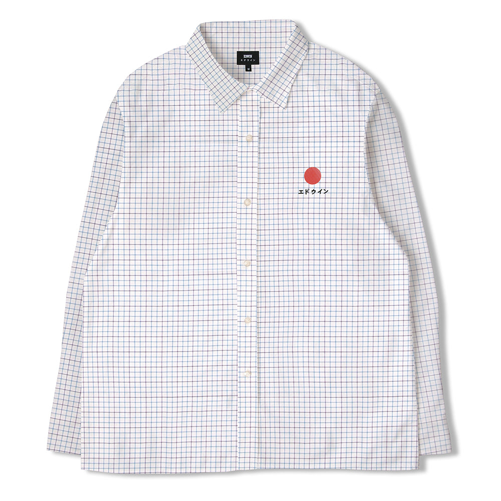 Edwin Red Dot LS Shirt - Azure Blue