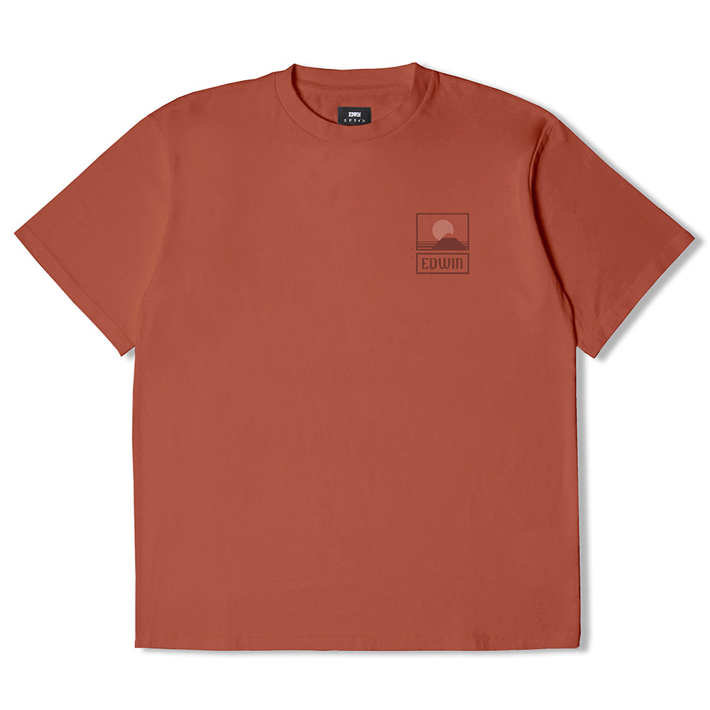 Edwin Sunset On Mt Fuji T-Shirt - Baked Clay
