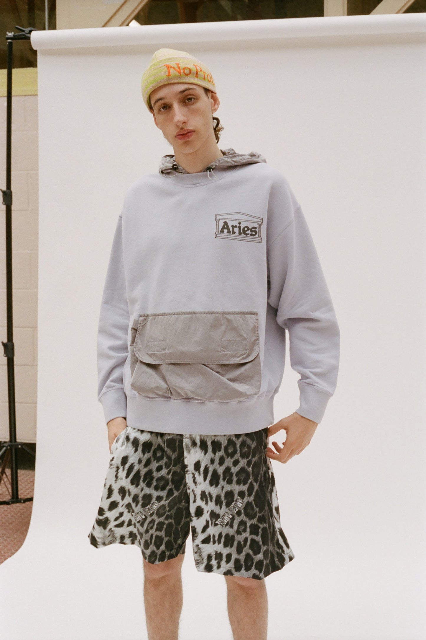 Aries Arise Nylon Hybrid Hoodie - Lilac