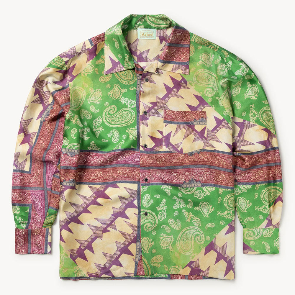 Aries Arise Scarf Print Silk Hawaiian S/S Shirt - Shirts from