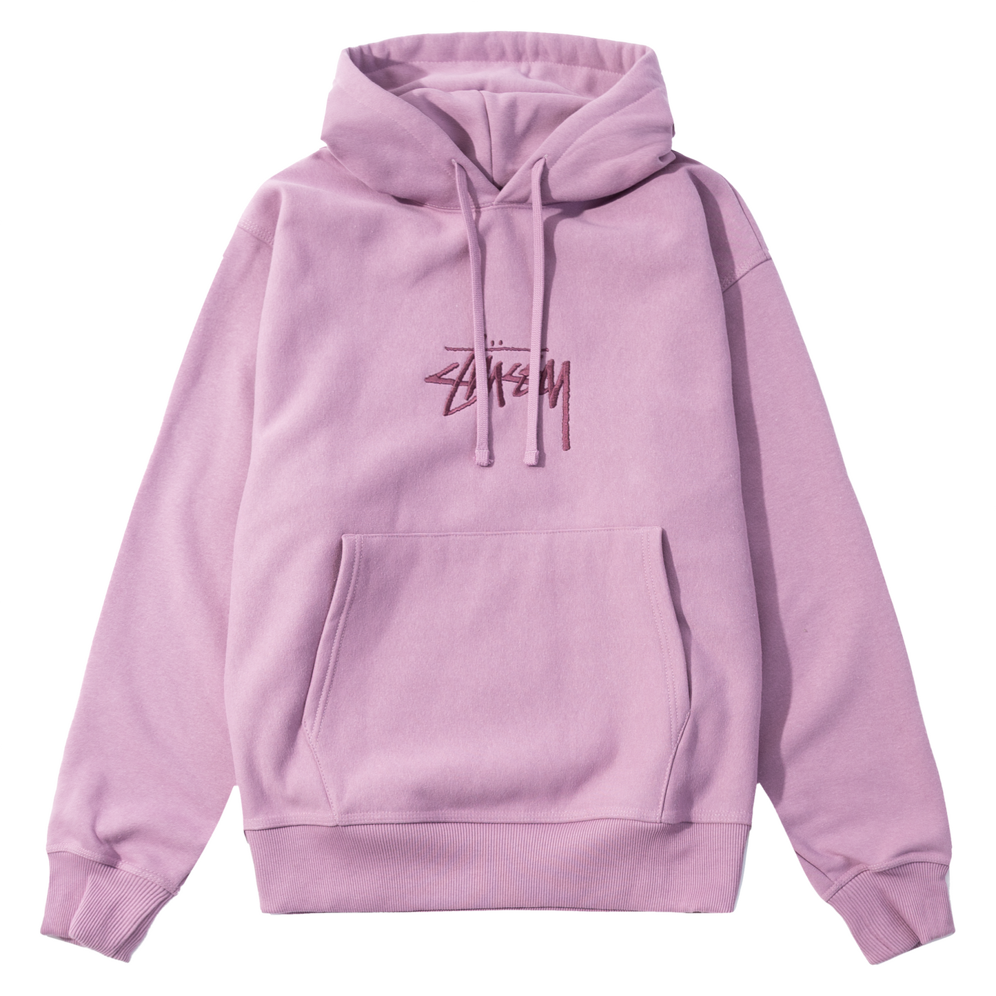 Stüssy Stock Logo Applique Hoodie - Orchid