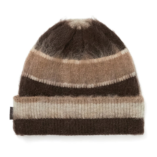 This Is Never That Striped Mohair Beanie - Brown