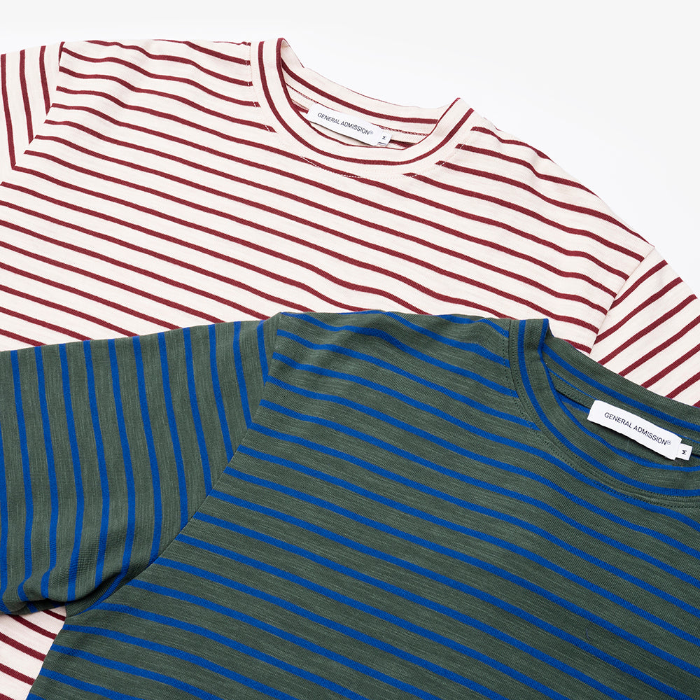 General Admission Striped Slub T-Shirt - Natural