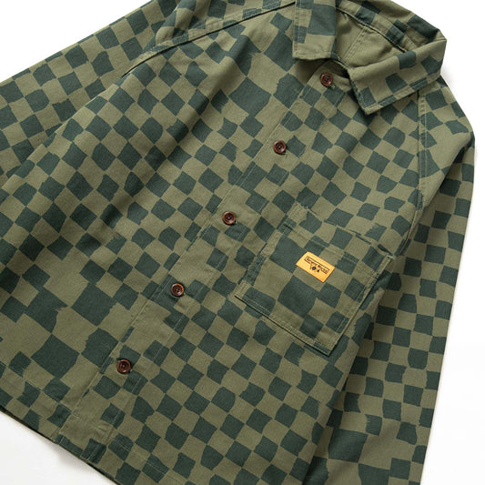 Service Works Drill Printed FOH - Olive Checker