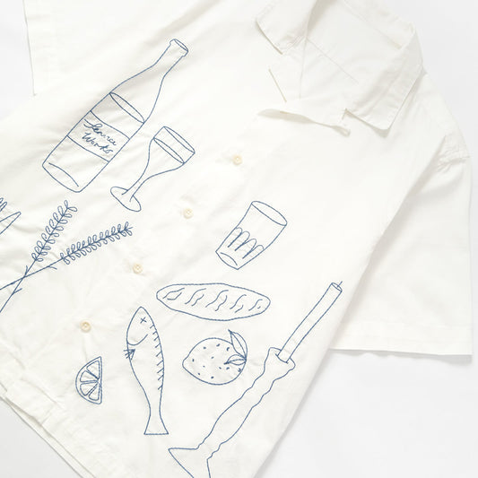 Service Works Light Twill Picnic S/S Shirt - Off White