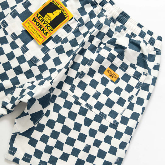 Service Works Printed Chef Short - Teal Checker