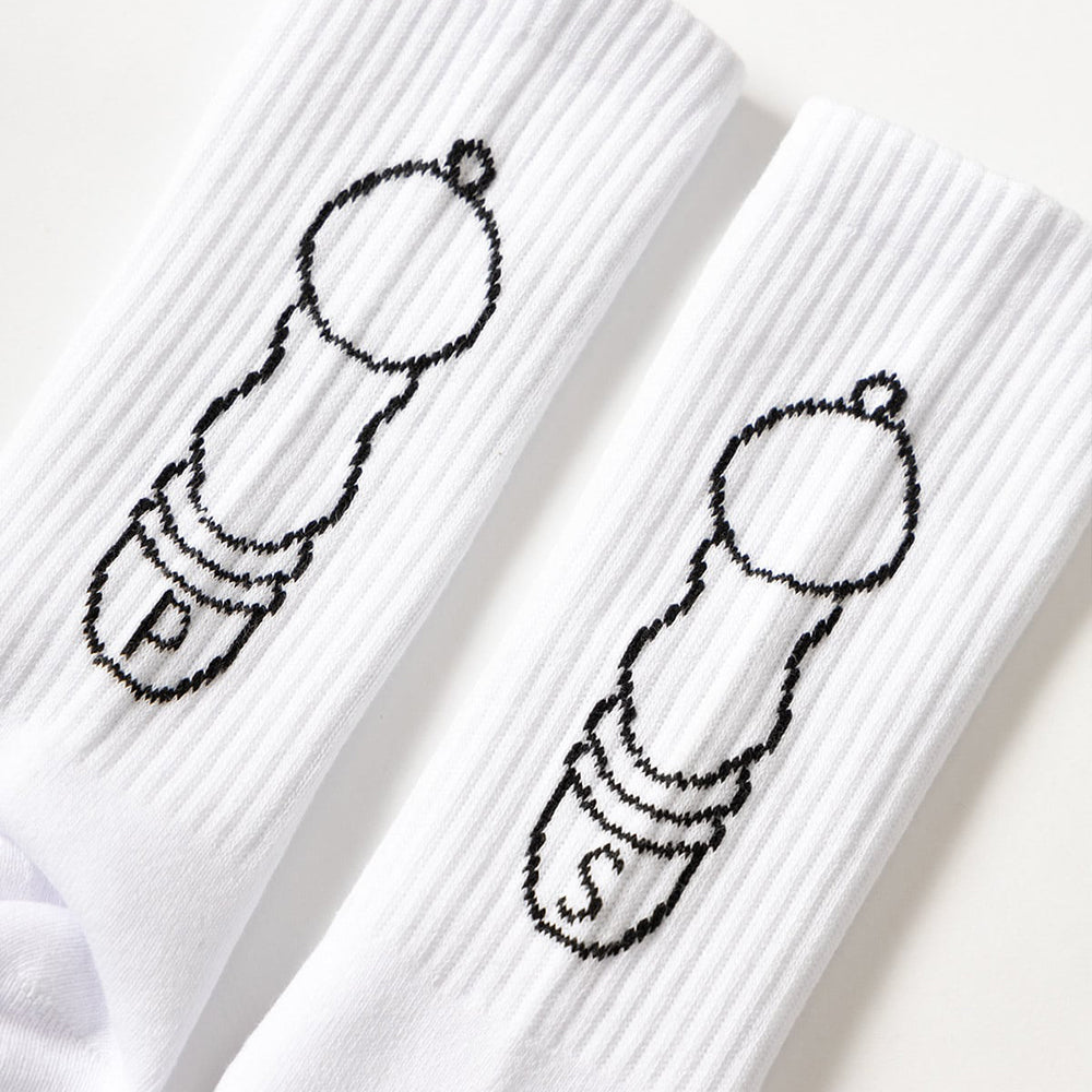 Service Works Salt + Pepper Socks - White