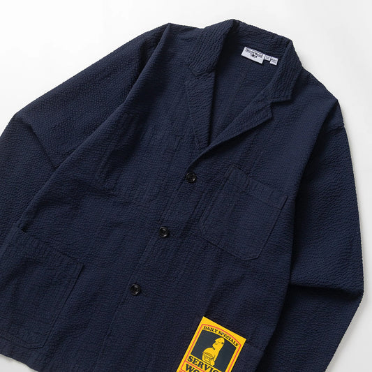 Service Works Seersucker Server Suit Jacket - Dark Navy