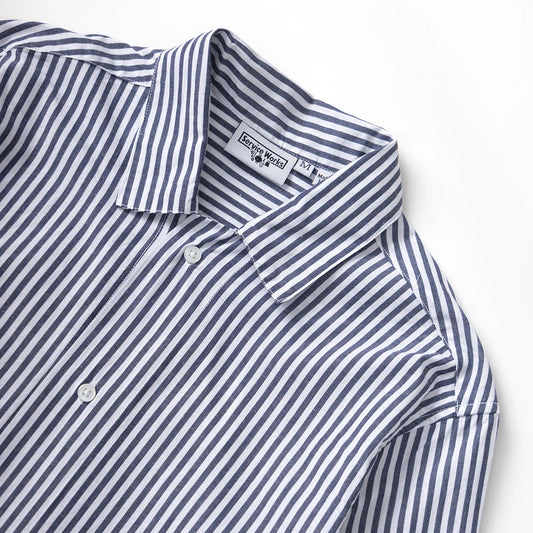 Service Works Poplin Stripe Waiter Shirt - Royal