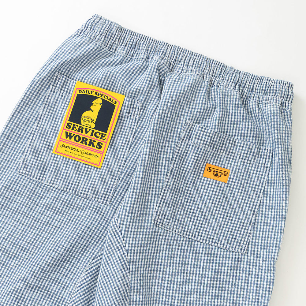 Service Works House Gingham Chef Pant - Blue