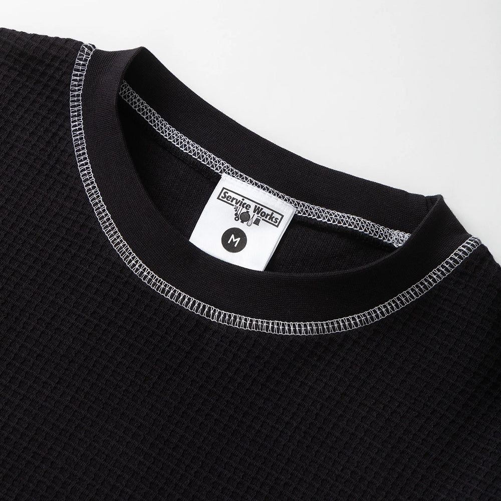 Service Works Waffle Contrast Thermal LS - Black White