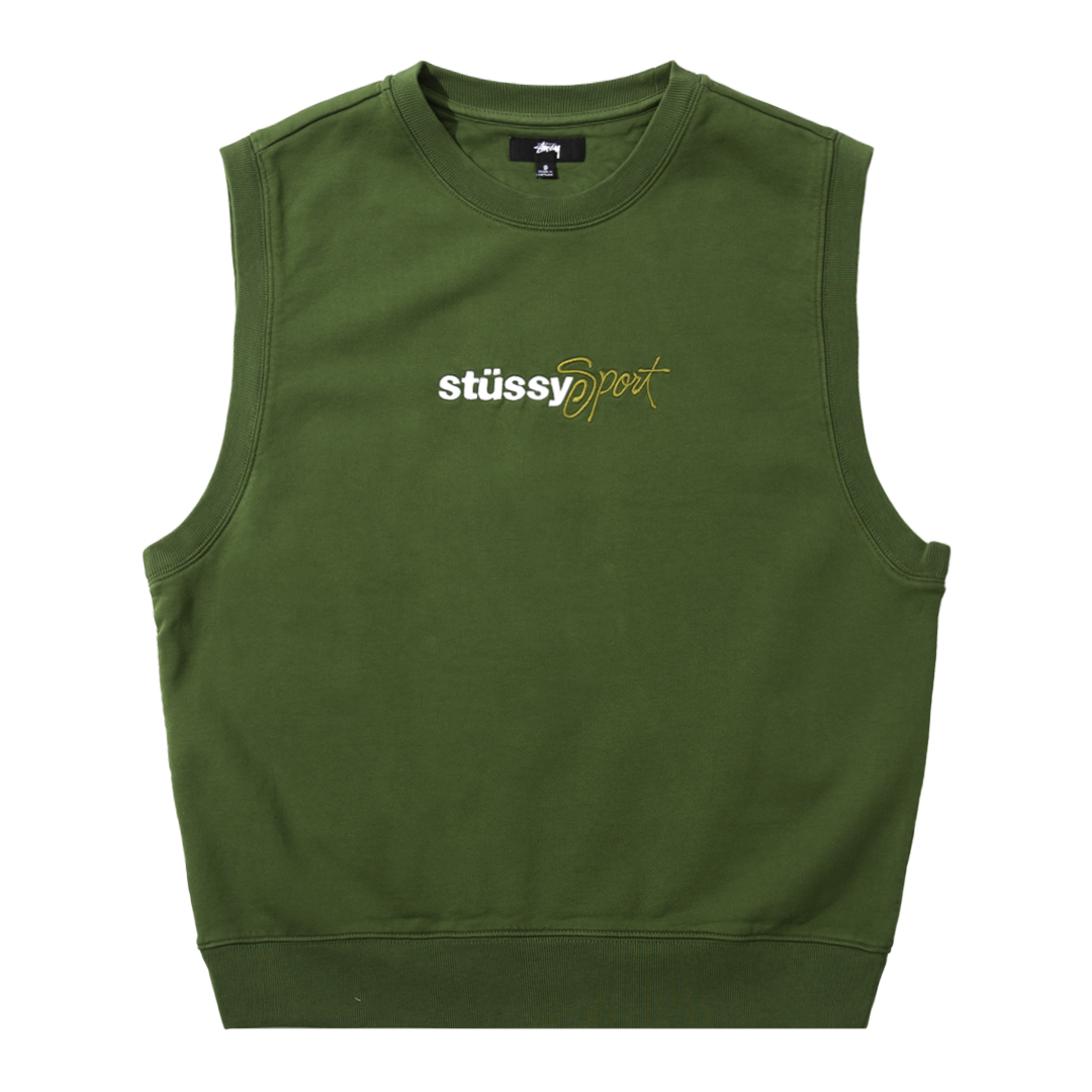 Stüssy Sport Fleece Vest - Green