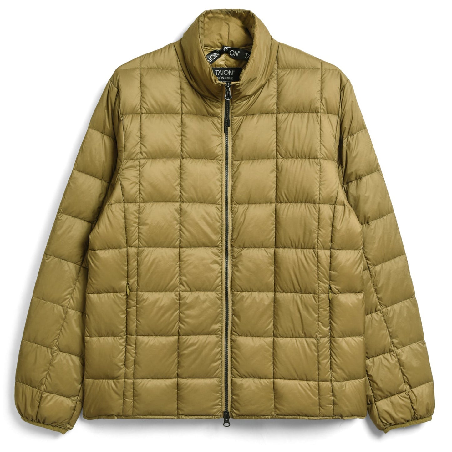 Taion Hi-Neck Zip Down Jacket - Beige