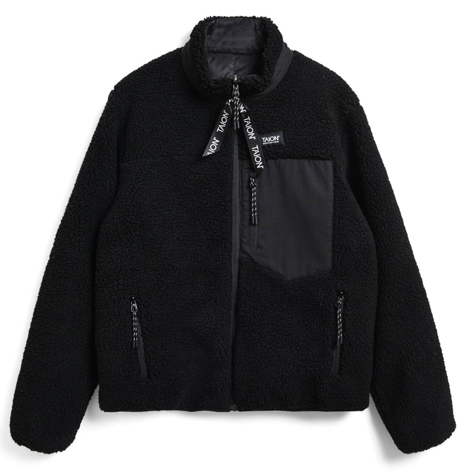 Taion Mountain Reversible Down x Boa Jacket - Black Black