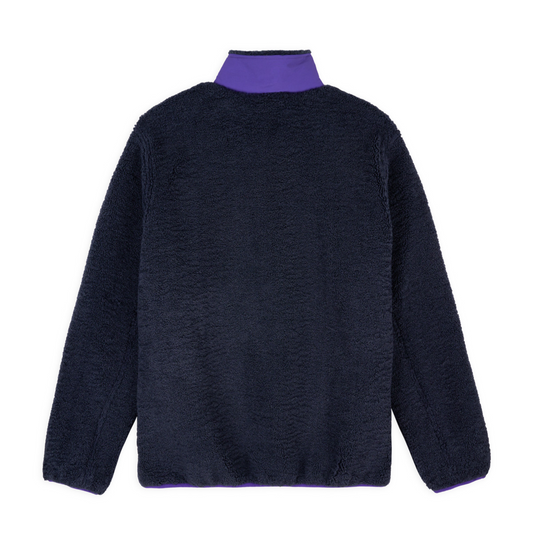 Brain Dead Teddy Sherpa Half Zip Jacket - Navy
