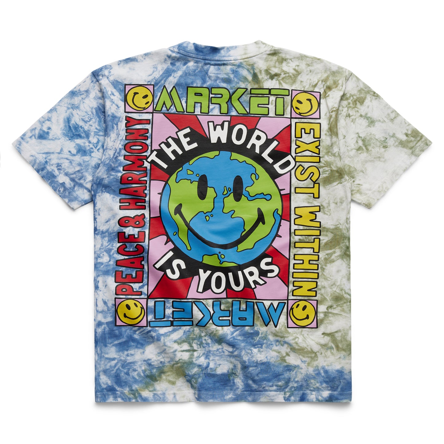 MARKET Smiley Peace And Harmony World Tie Dye T-Shirt - Tie Dye
