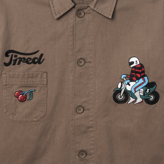 Tired Skateboards Moto Field Coat - Chocolate