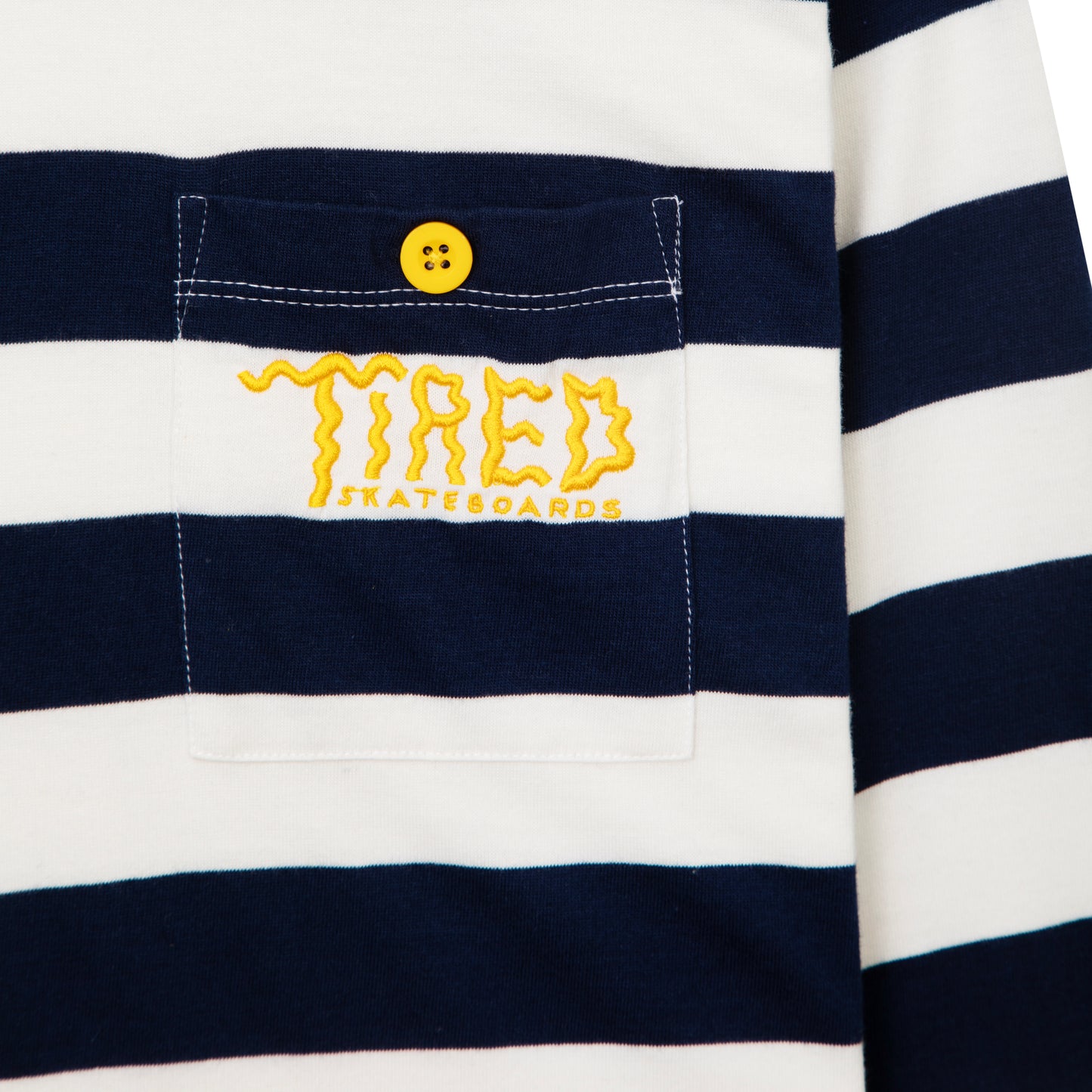 Tired Skateboards Colorblock LS Pocket Tee - Red Navy