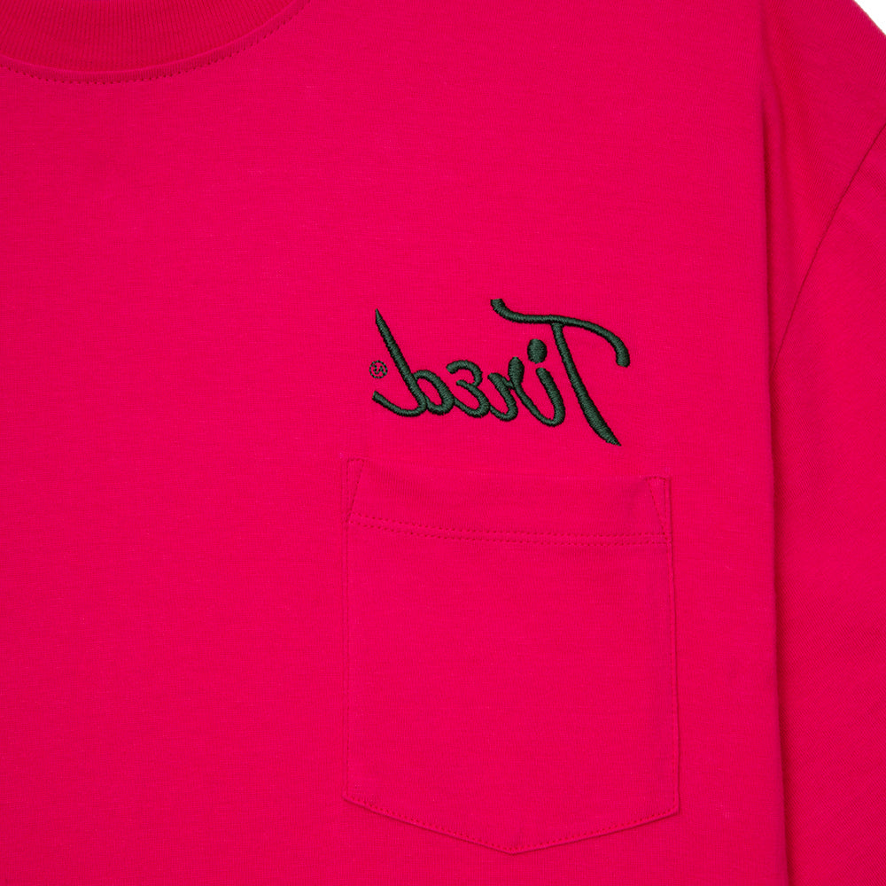 Tired Skateboards Workstation Pocket SS T-Shirt - Hot Pink