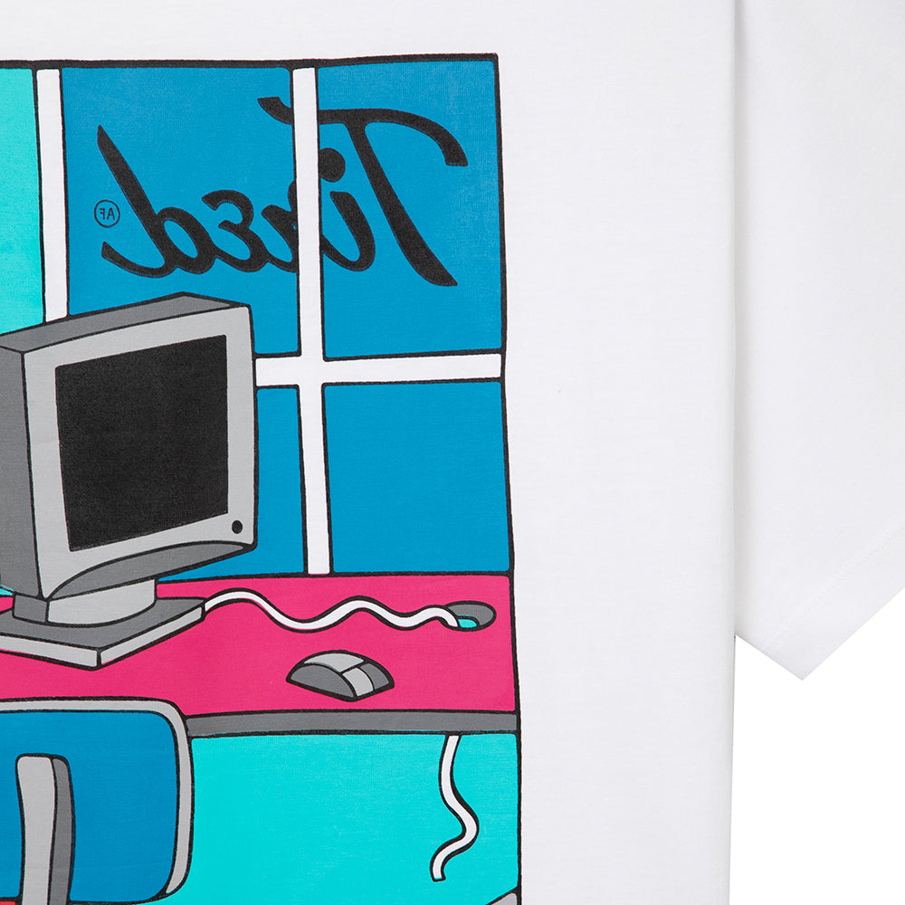 Tired Skateboards Workstation Pocket SS T-Shirt - White