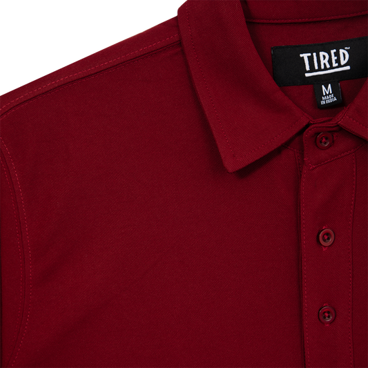 Tired Golf Polo - Burgundy