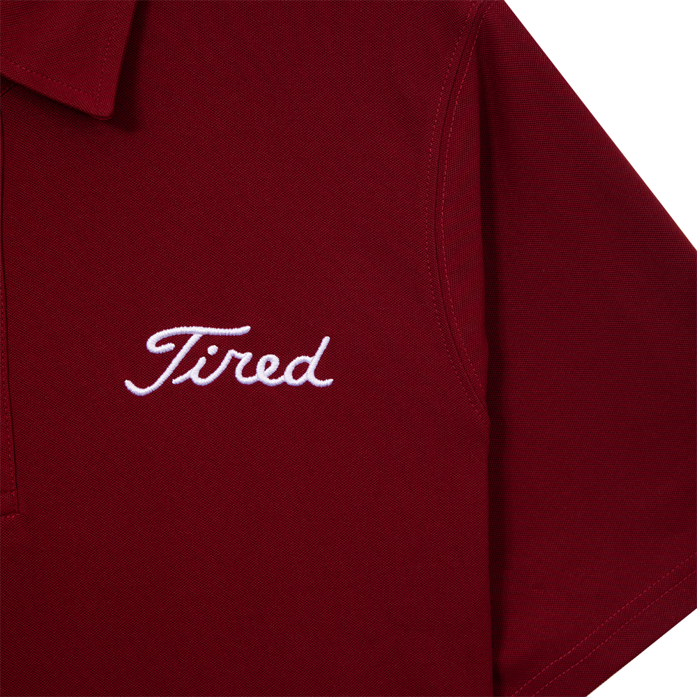 Tired Golf Polo - Burgundy