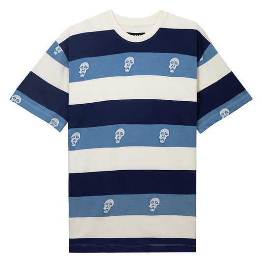 Tired Skateboards Sad Skull Striped Jacquard SS T-Shirt