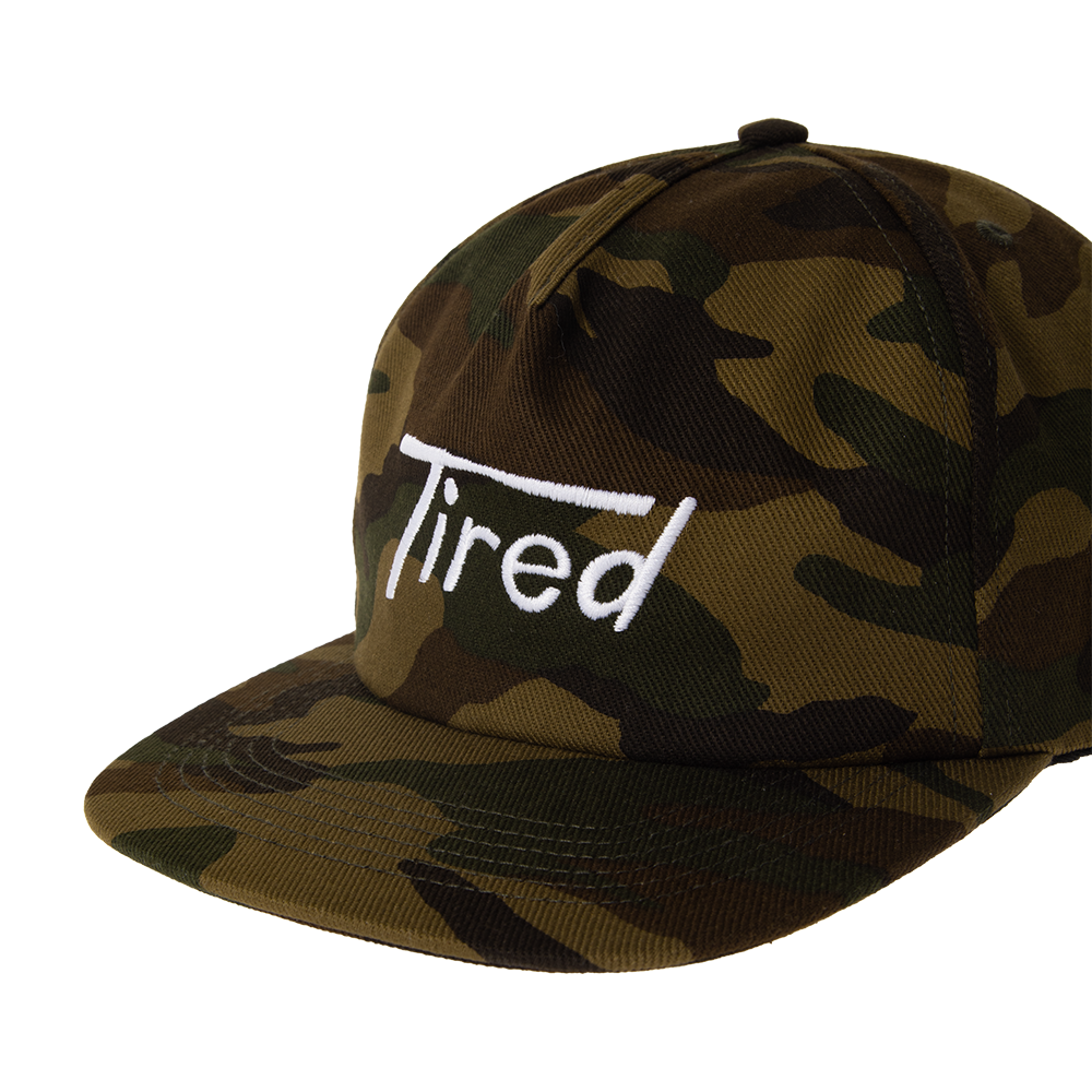 Tired Skateboards Old Mobil 5 Panel Cap - Camo
