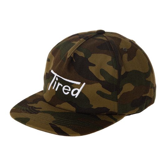 Tired Skateboards Old Mobil 5 Panel Cap - Camo