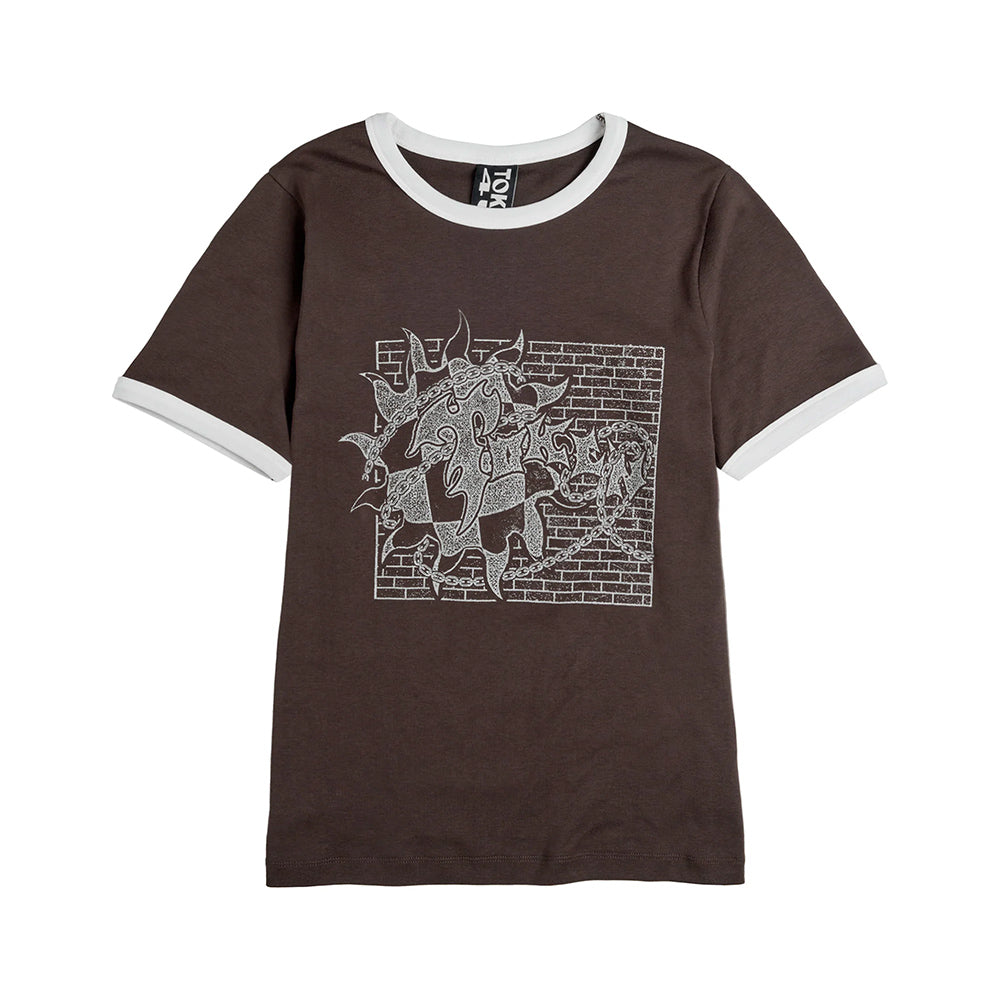 TOKEN 4U Sunburn Ringer SS Tee - Chocolate
