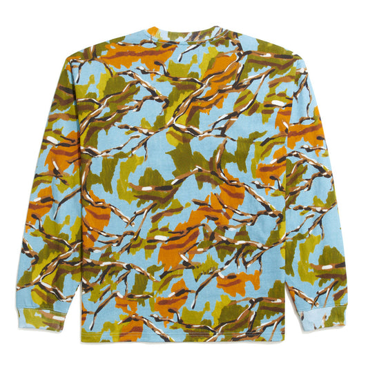 Awake NY Camo Printed LS Pocket T-Shirt - Blue Camo