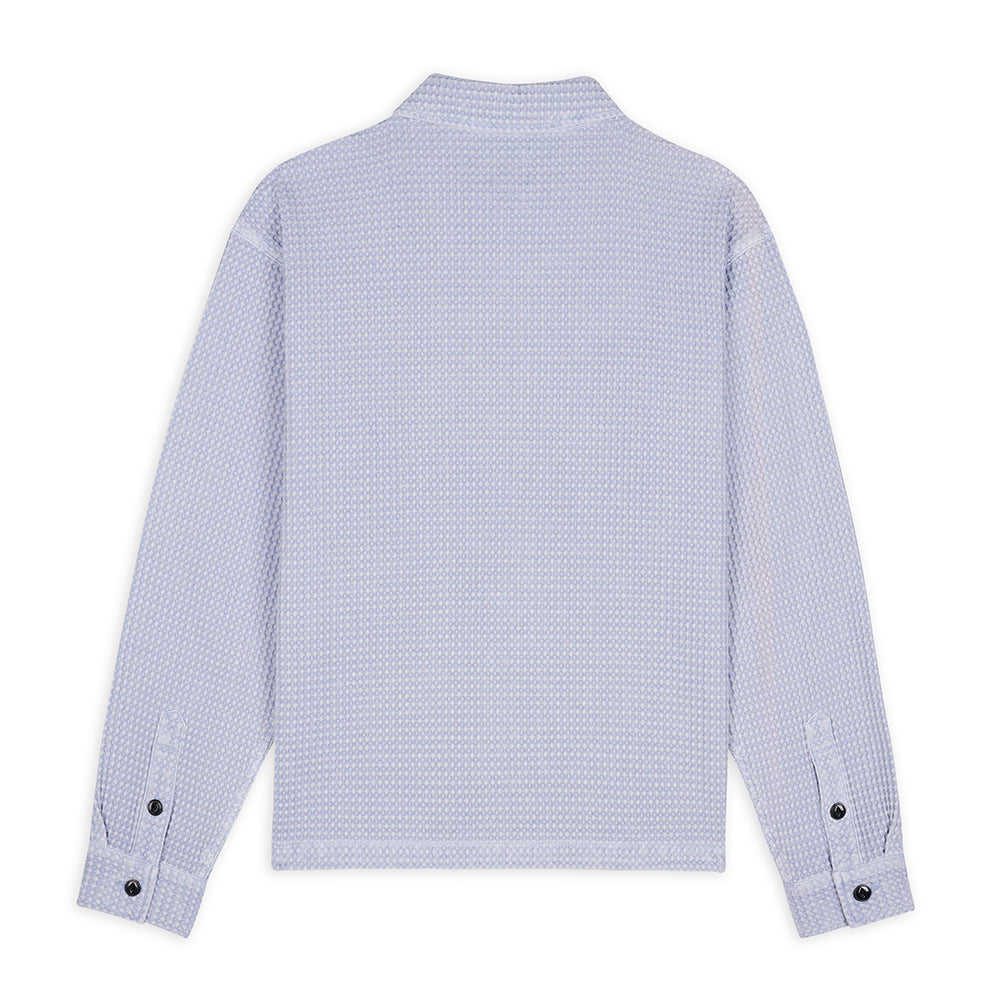 Brain Dead Waffle Snap Front Shirt - Light Blue