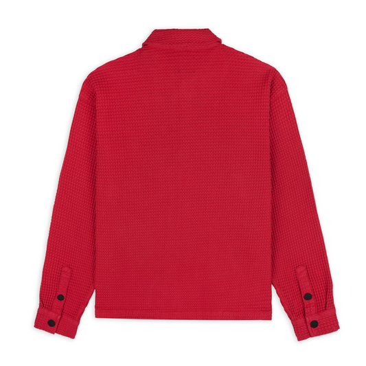Brain Dead Waffle Snap Front Shirt - Berry