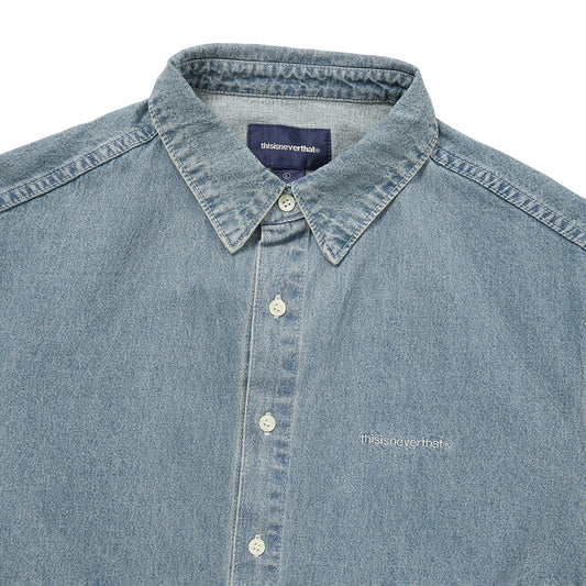 thisisneverthat Washed Denim S/S Shirt - Washed Blue