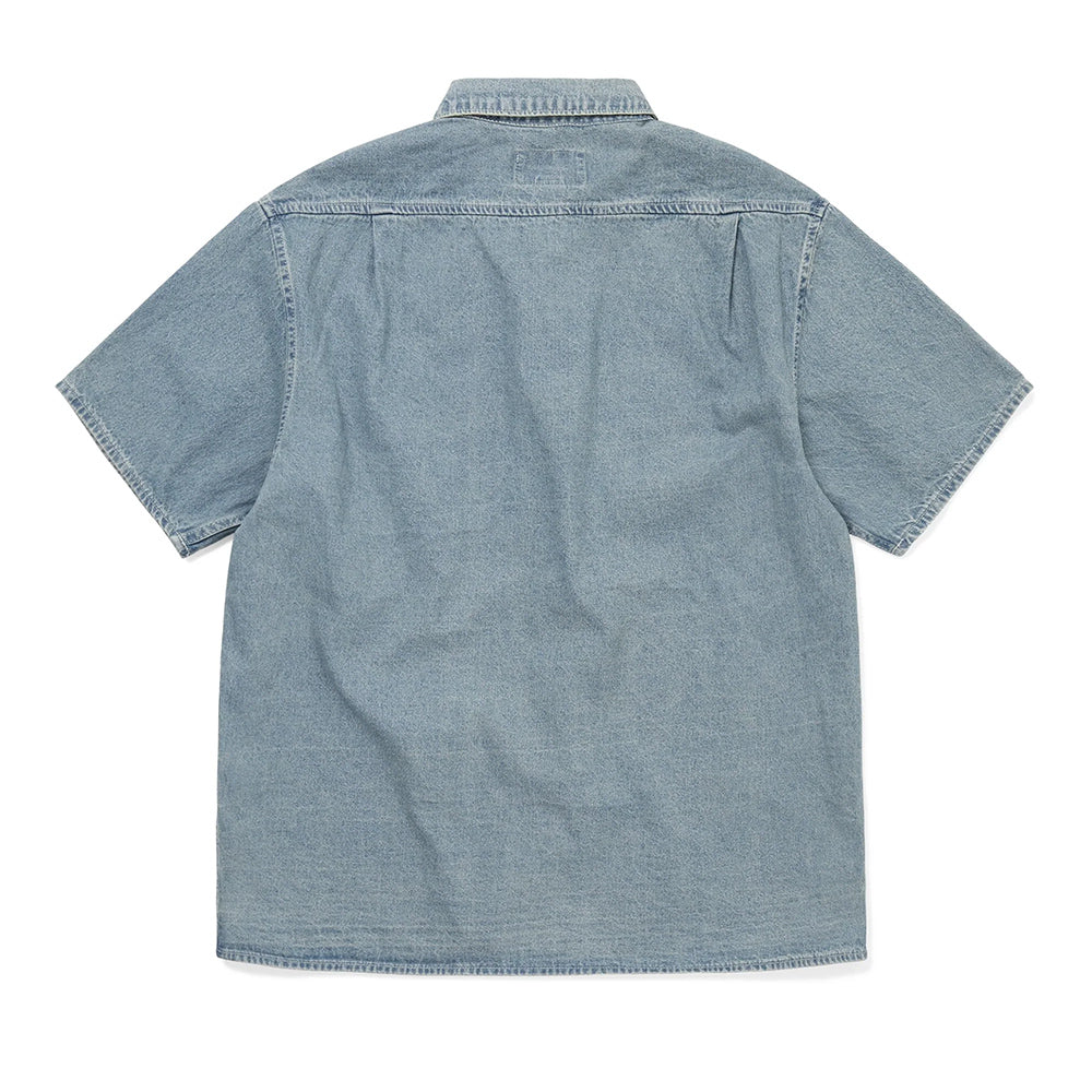 thisisneverthat Washed Denim S/S Shirt - Washed Blue