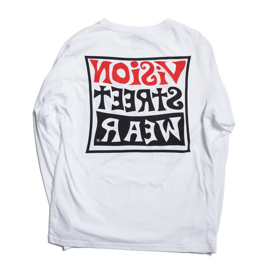 Vision Streetwear Wavy OG Box Logo LS T-Shirt - White