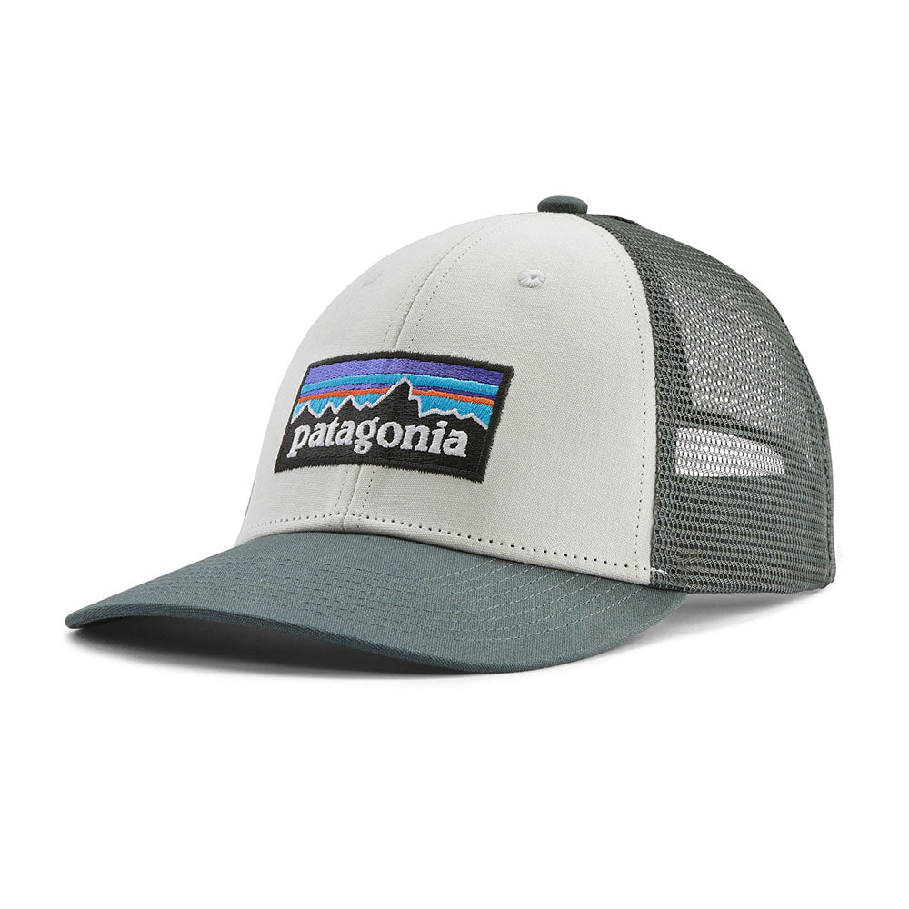 Patagonia P-6 Logo LoPro Trucker Hat - White Nouveau Green