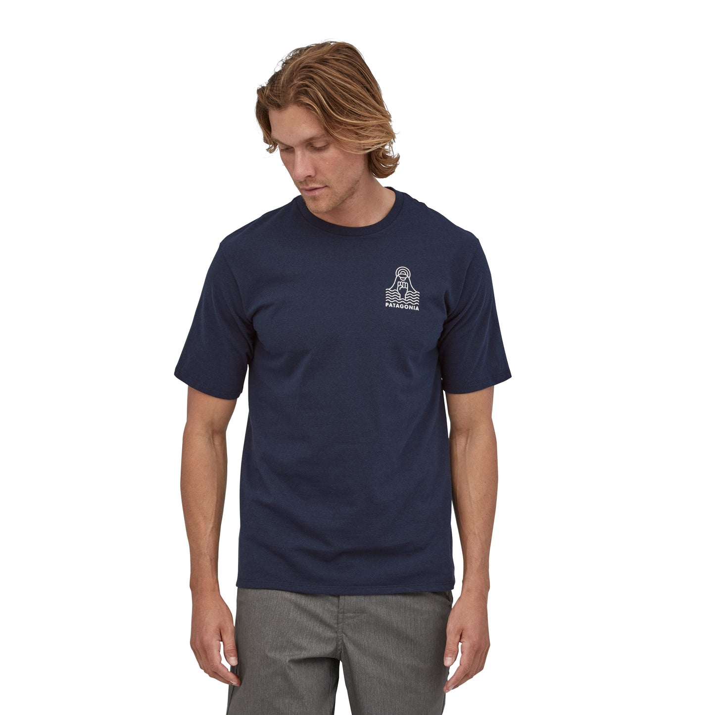 Patagonia Peak Protector Badge Responsibili-Tee - Fin Blue