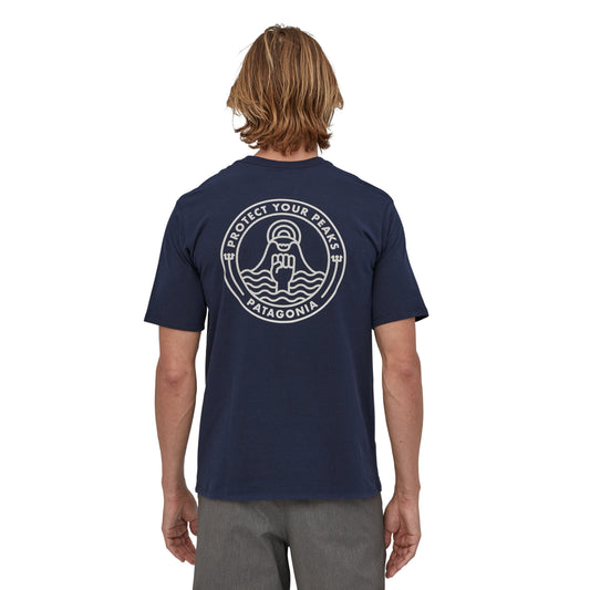 Patagonia Peak Protector Badge Responsibili-Tee - Fin Blue