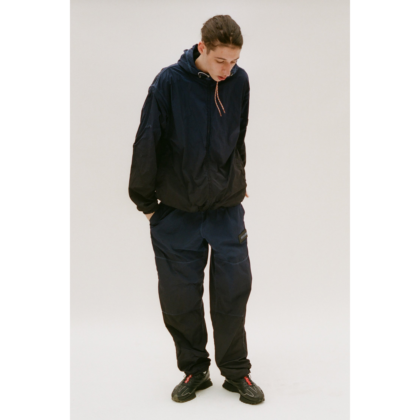 Aries Arise Spray-Dyed Windcheater Pant - Navy