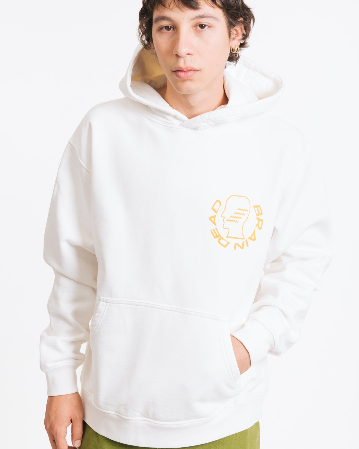 Brain Dead Folk Healing Hooded Sweatshirt - White