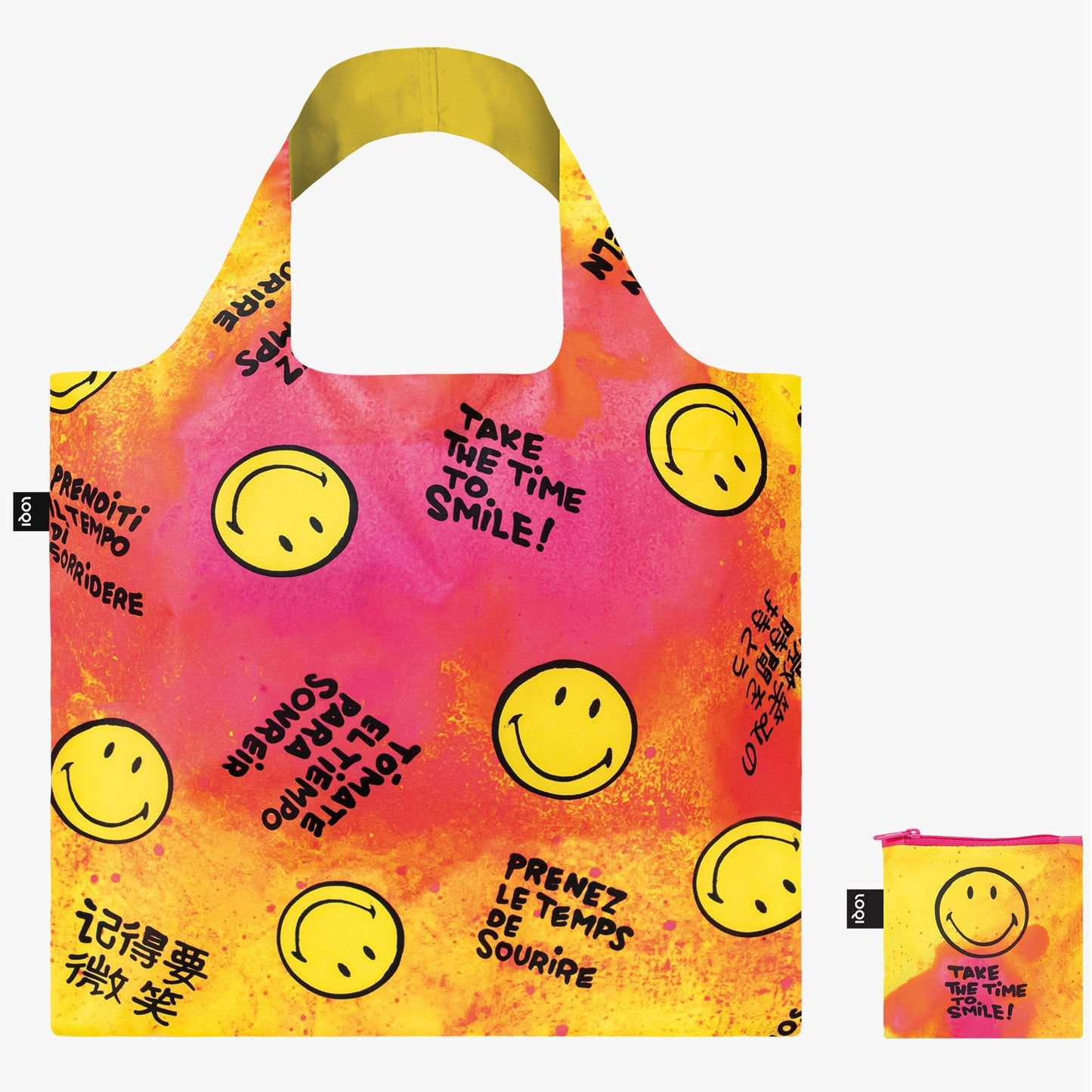 LOQI Smiley Take Time To Smile Recycled Bag